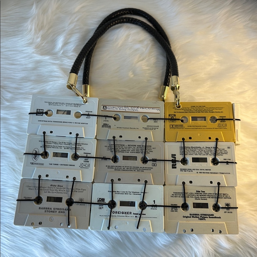 Unique Cassette Tape Handbag with Black Handles - Picture 5 of 6